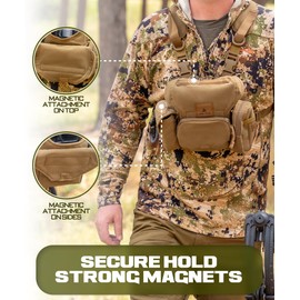 Paquete de arnés binocular impermeable, diseño de tela silenciosa con almacenamiento adicional, arnés bino con bolsa de telémetro y bolsa de accesorios, funda binocular con cierre magnético y sistema