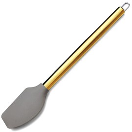 Gold Spatulas, Berglander Non-stick Silicone Flexible Scrapers Baking Mixing Tool With Titanium Gold Plating Handle, Baking Tools, Heat Resistant, Dishwasher Safe, Easy to Clean