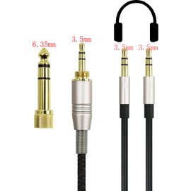 Replacement Cable Compatible with Hifiman Sundara, Arya, Ananda, HE4XX, HE-400i (dual 3.5mm Connector Version) Headphones 3.5mm / 6.35mm to Dual 3.5mm Connector Jack Male Cord 1.2m/4ft