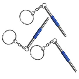 3pcs Glasses Screwdriver, Multifunction Eyeglass Screwdriver Repair Kit 3-in-1 Portable Glass Screwdrivers with Keychain for Eyeglass, Watch, Jewelry (B)