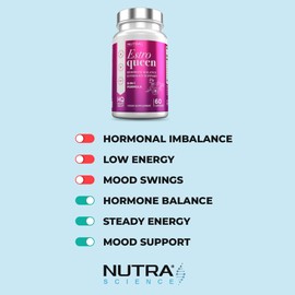 EstroQueen – Estrogen Support Tablets for Women Hormone Balance Supplement – 60 Vegan Capsules Estrogen Supplements