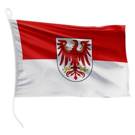 FLAGLY Premium Brandenburg Boat Flag 20 x 30 cm - 115 g/m² Fabric Weight - Printed, Robust with Knit & Loop, Boat Accessories Motor Boat (20 x 30 cm - Brandenburg)