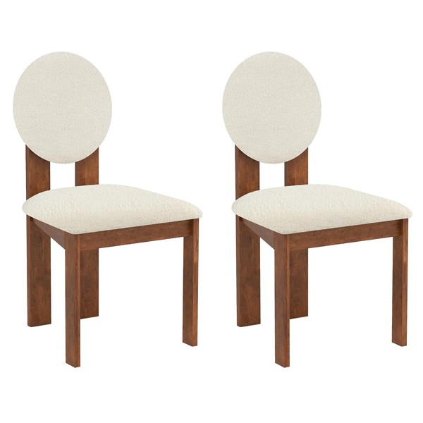 Giantex Sherpa Dining Chairs Set of 2, Mid Century Modern