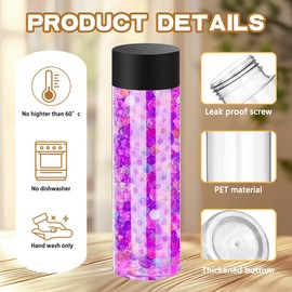 20 Pcs Clear Plastic Bottles Empty Sensory Bottles with Caps, PET Plastic Juice Bottle Leakproof Drink Container Reusable Bulk Clear Water Bottle for Juice Milk(10 Oz/ 300 ml, Black Lid)