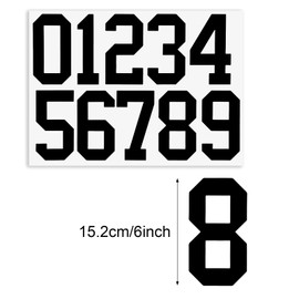 TaoBary 8 Sheets Mailbox Numbers Stickers Waterproof Vinyl Number Stickers Anti Fading Sticker Numbers Self Adhesive Number Decals Pre Spaced Number Signs for Car Home Residence(6 Inch,Black)