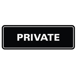 Standard Private Door/Wall Sign - Black - Large