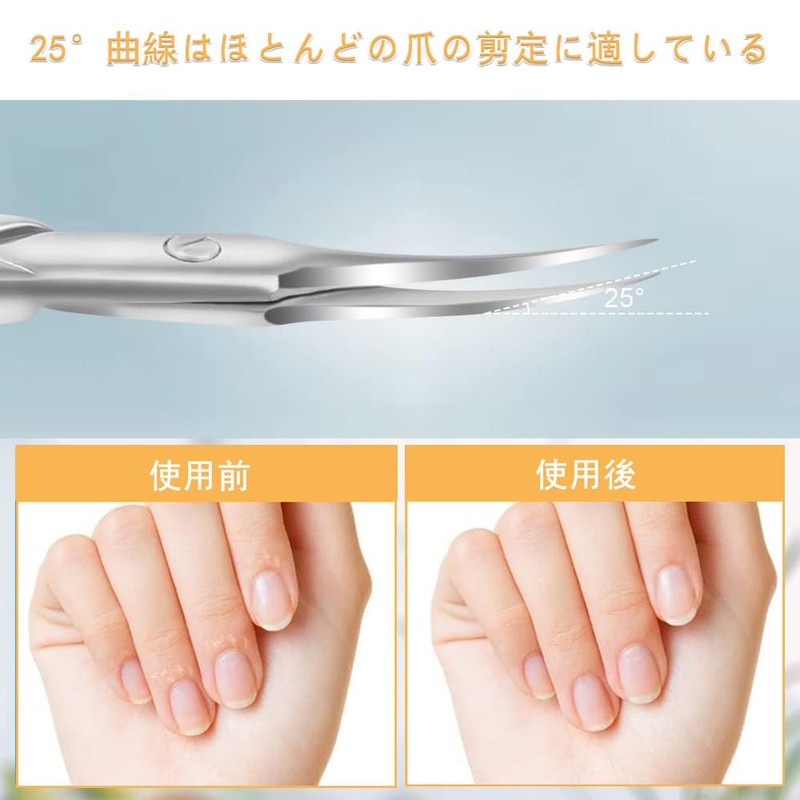 LIKENNY Cuticle Scissors Ultra Fine Curved Blade Small Cuticle Care
