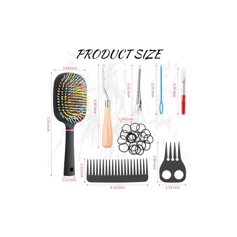 Horse Braiding Kit, Supplies-Easy Starter Set for Horse Braiding Beginners