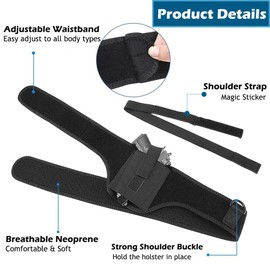 IC ICLOVER Shoulder Holster for Concealed Carry, Universal Underarm Gun Holster for Men Women, Deep Concealment Shoulder Holsters Fits Most Subcompact Compact Pistols