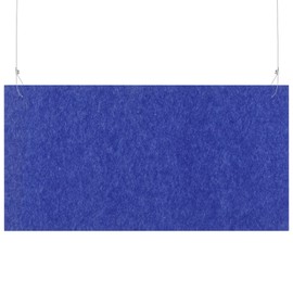 Large Hanging Sound sorb Acoustic Baffles with 4 Steel Cable Ropes, 48" x 24" x 15mm Sound Dampening Panels for Ceiling Noise Reduction for Office, Classroom, Studio Modern Design Blue Acoustic Panels
