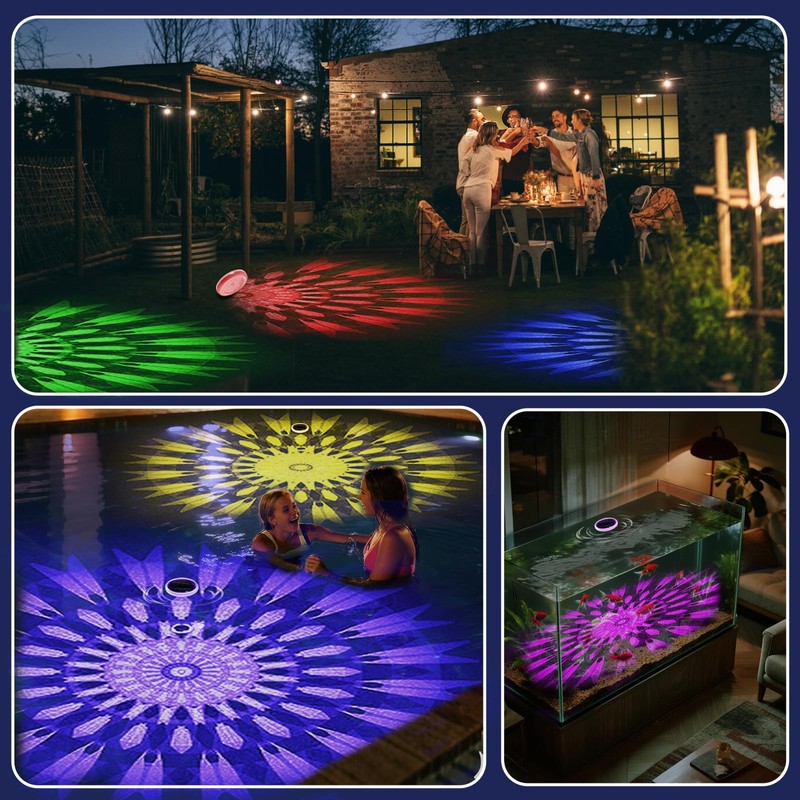 MATEPROX Solar Pool Lighting Floating IP68 Waterproof LED Pond Light