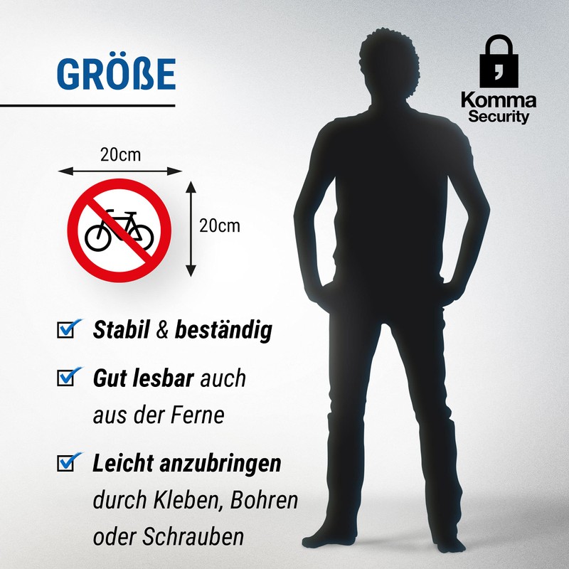 Komma Security Bicycles Strikethrough Red Prohibition Sign - Bicycles Parking