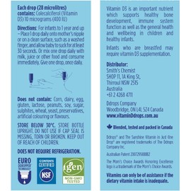 Baby Ddrops Infant Vitamin D3 Drops-Supports Healthy Bone and Teeth Development and Immune System Function. No Preservatives, No Sugar, Non-GMO