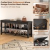 IUNVR Shoe Rack Bench Seat Rubberwood 2-Tier Wooden Storage Bench
