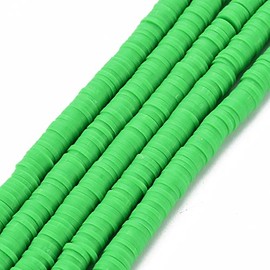 Handmade Polymer Clay Heishi Beads 6mm x 1mm – Green