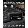 Powrun P-X Jump Starter, 2000A Portable Jump Box - Car