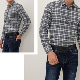 Drizzte Mens Plus Size 39'' Comfortable Stretchy Fabric Cloth Belt Black