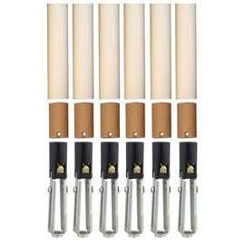 Creative Hobbies Chandelier Lighting Fixture Socket Kit, Adjustable Height Candelabra E-12 Sockets with Cardboard Insulators and 4-Inch Tall Cream Plastic Candle Cover Sleeves, Set of 6