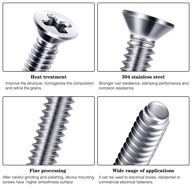 Ripeng 50 Pieces Extra Long Outlet Screws Machine Long Electrical