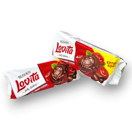 Roshen Lovita Cookies with Cherry Jelly Filling - Irresistible Sweetness in Every Bite - 4.76 oz (135 grams, Pack of 2)