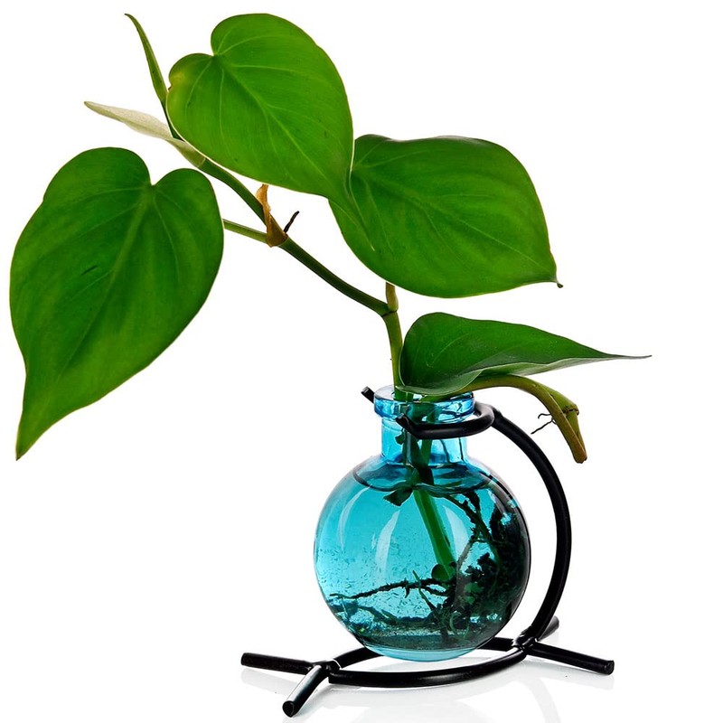 Couronne Company M501-200-09 Casablanca Recycled Glass Vase & Metal Stand,