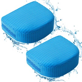 Suzile 2 Pcs Hot Tub Booster Seat Weighted Spa Bathtub Booster Seat Micro Dot Non Slip Quick Dry Bottom Portable Inflatable Cushion with 3D Mesh Cover Tub Accessory for Indoor Outdoor(Blue)