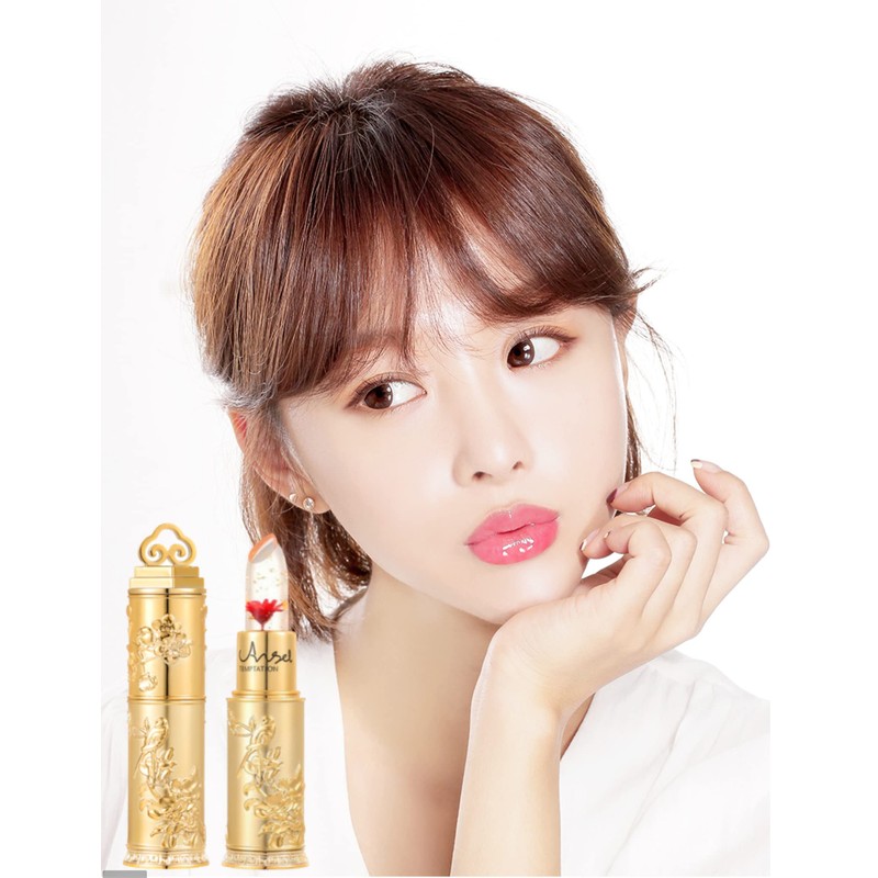 (Warm Discoloration) Jelly Lipstick, Lip Cream with Gold Foil Color