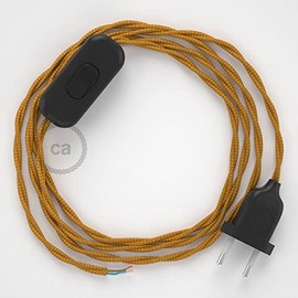 creative cables - Cable for TM05 table lamps gold silk effect 1.80 m. Choose from 3 colours for switch and plug. - Black