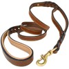 Soft Touch Collars Braided Leather Dog Leash Traffic Handle
