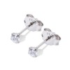 Puente 925 Silver Stud Earrings, Men's, Women's, 20G, CZ Diamond,