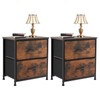 Night Stand Set of 2,2 Drawer Nightstand with Metal Frame