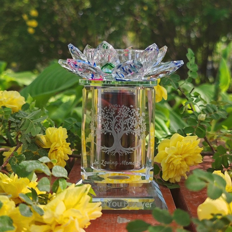 Contid Small Urns for Human,Cremation Keepsake Photo Urn Unique Rotatable