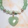 Green Heart Charm Semi-Precious Stones Bracelet Green Aventurine and White
