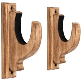 Gun Rack Wall Mount, Real Wood Shotgun & Rifle Wall Mount Holder Display for Sword Bow Firearm, Vintage Gun Holder Hangers for Gun Safe As Gifts for Men, Decor for Home (2 Pcs)