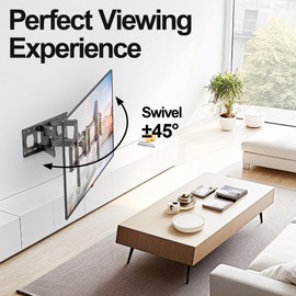 Full Motion Mount, USX MOUNT UL Listed TV Wall Mount for Most 42-84 inch TVs, Holds up to 120lbs, Max VESA 600x400mm, Swivel TV Bracket with Dual Articulating Arms Tilt Rotation Fits 16" Wood Stud