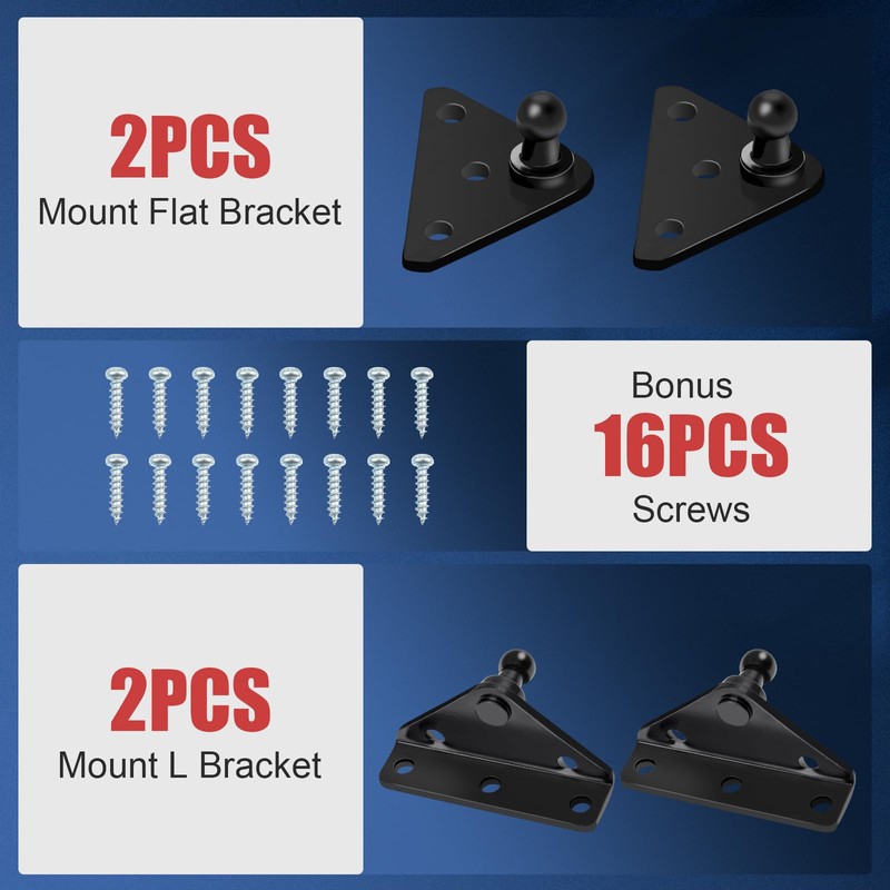 10in 20lb/89N Gas Strut with Mounting Bracket SPD-GSNI-5000-20