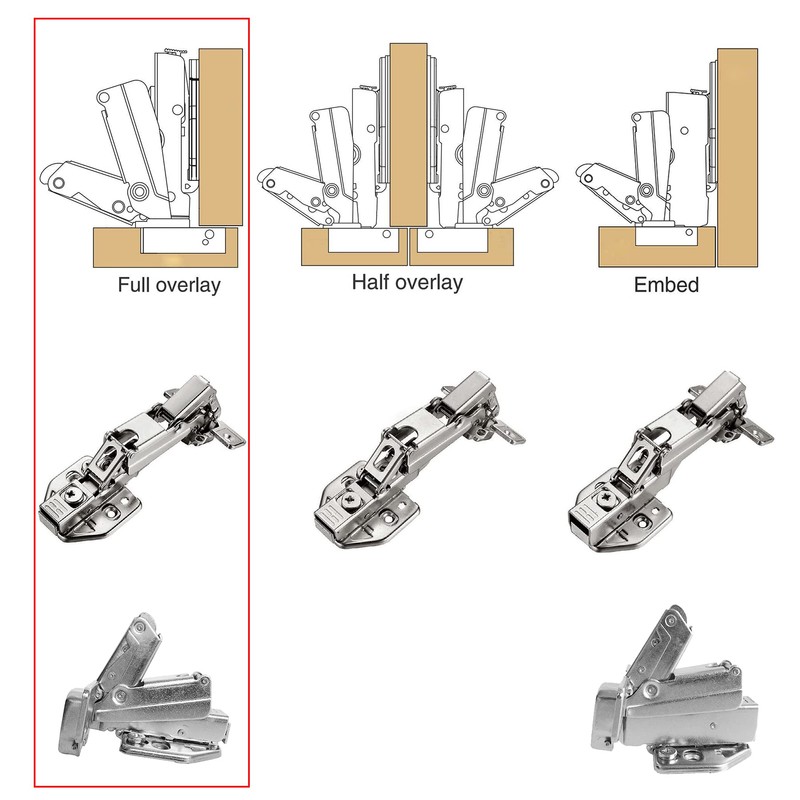 LOOTICH Clip-on 165 Degree Corner Stop Soft Close Hinges 35