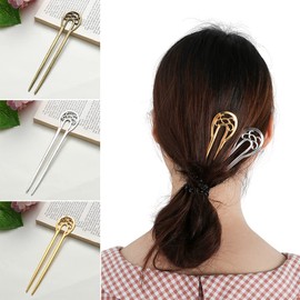HomeSoGood 6Pcs Metal Hair Sticks, U Shaped Hairpin, Retro Hair Chopstick Hair Accessories for Women Girls