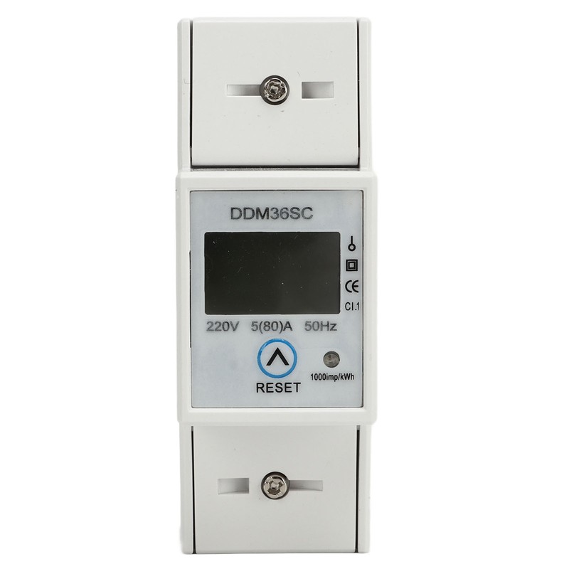 Single Phase Energy Meter LCD Display DIN Rail 2P Total