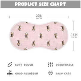 vvfelixl Baby Burp Cloths Lazy Beagle Puppy Baby Newborn Cotton Burping Cloths Set Baby Washcloths 4 Pack Pink