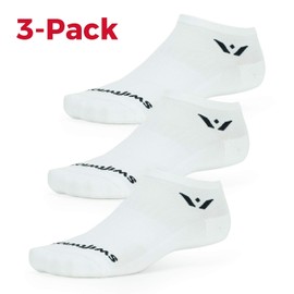 Swiftwick - PERFORMANCE ZERO (3 Pairs) Running Socks, Golf Socks, Durable, Cushioned No-Show Socks (White, Small)