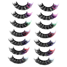 Beavorty Fake Lashes for Women 7 Pairs Cosplay Eyelashes Long Curly for Stage Performance