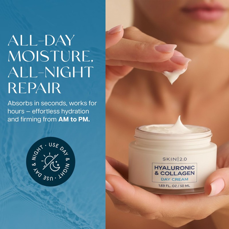 Skin 2.0 Hyaluronic Acid & Collagen Face Moisturizer – Deep