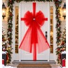 Large Christmas Door Bow with Long Ribbon – Oversized Red