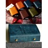 IrideScent PUEBLO Men's Bi-fold Wallet, Box-shaped Coin Purse, Italian Leather,