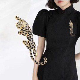 Vintage Gold Leopard ，Punk Animal Brooch Pin，Suit Stud, Shirt Studsfor women for men，Dainty Christmas Wedding Birthday Holiday Jewelry Unisex Clothing Accessories