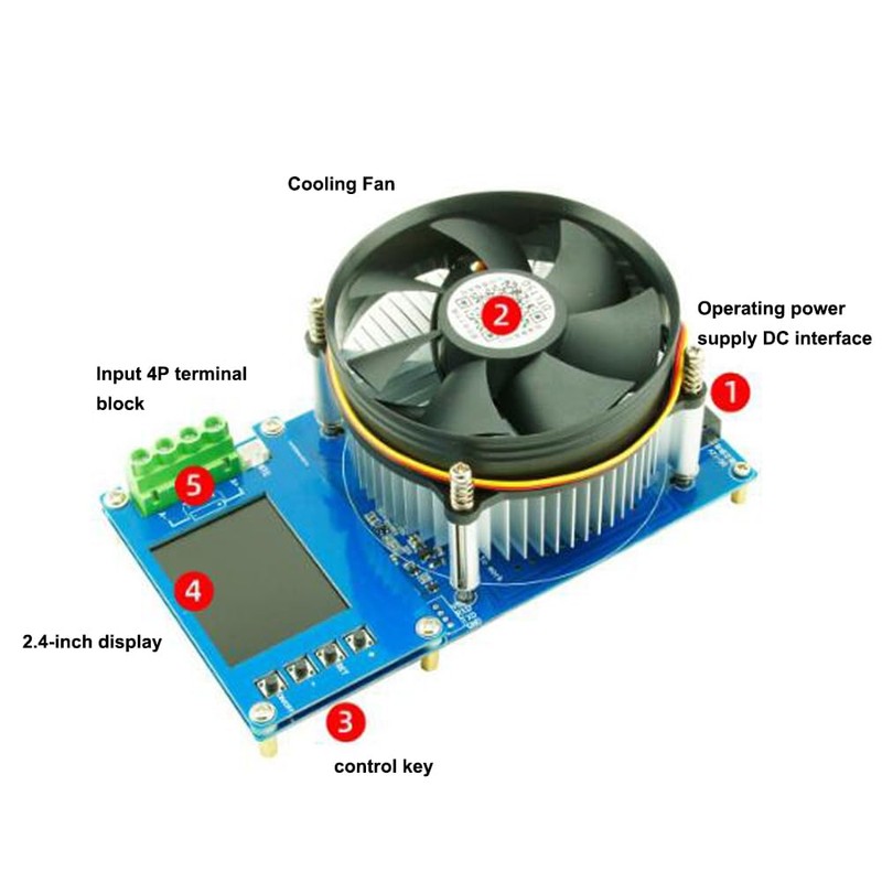 KKnoon 150W 20A Adjustable Constant Current Electronic Load 2.4inch TFT