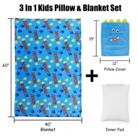 VigorSpring Travel Pillow and Blanket Set - Portable Comfort Item for Children(Orange Fox)