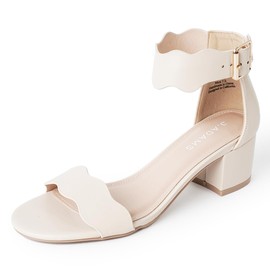 J. Adams Mimi Ankle Strap Kitten Heel Sandal, Nude Vegan Leather, 8
