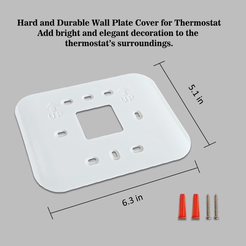 Thermostat Trim Plate Cover, Covers Wall Imperfections, Easy to Install,